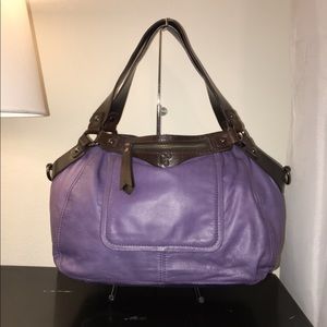 Donald J. Pliner Purple Calfskin and Leather